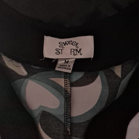 Black Green White Yellow Multicolor Retro Dress - Picture 3 of 3